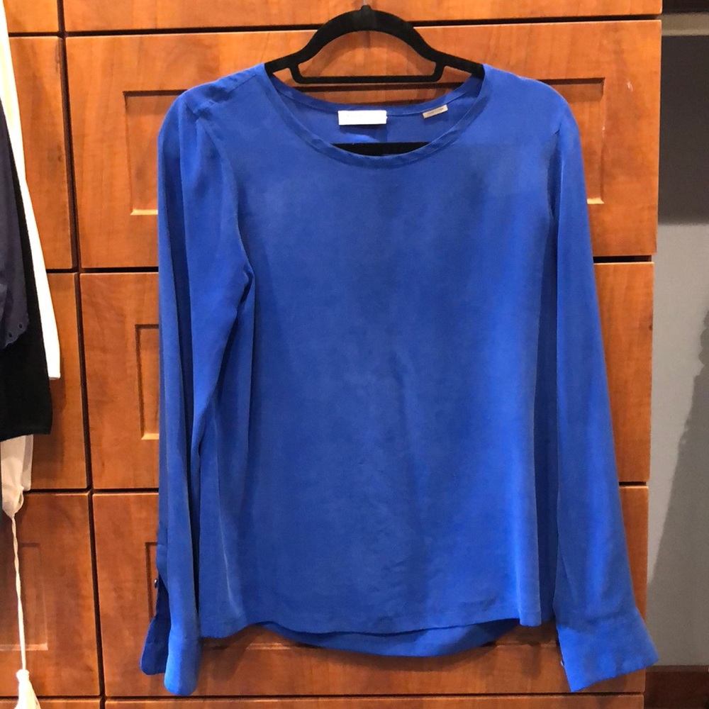 Equipment cobalt blue silk top BNWT
